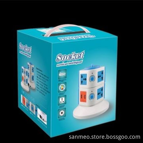 Intelligent Table, UK, Universal Stand Socket Adapter, Detachable Vertical Power. 1-4 Floors w/USB